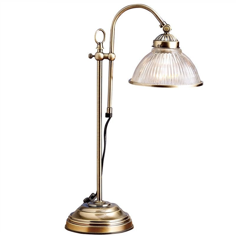 Marina Metal Adjustable Table Lamp, Antique Brass