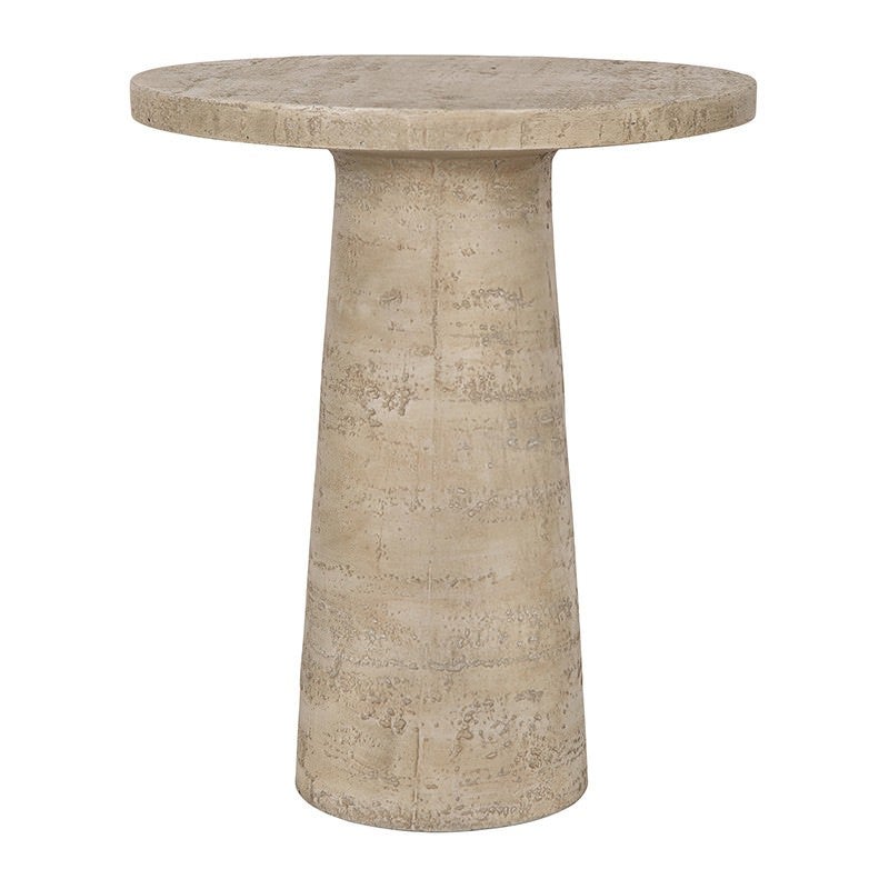 Logan Cement Round Pedestal Side Table