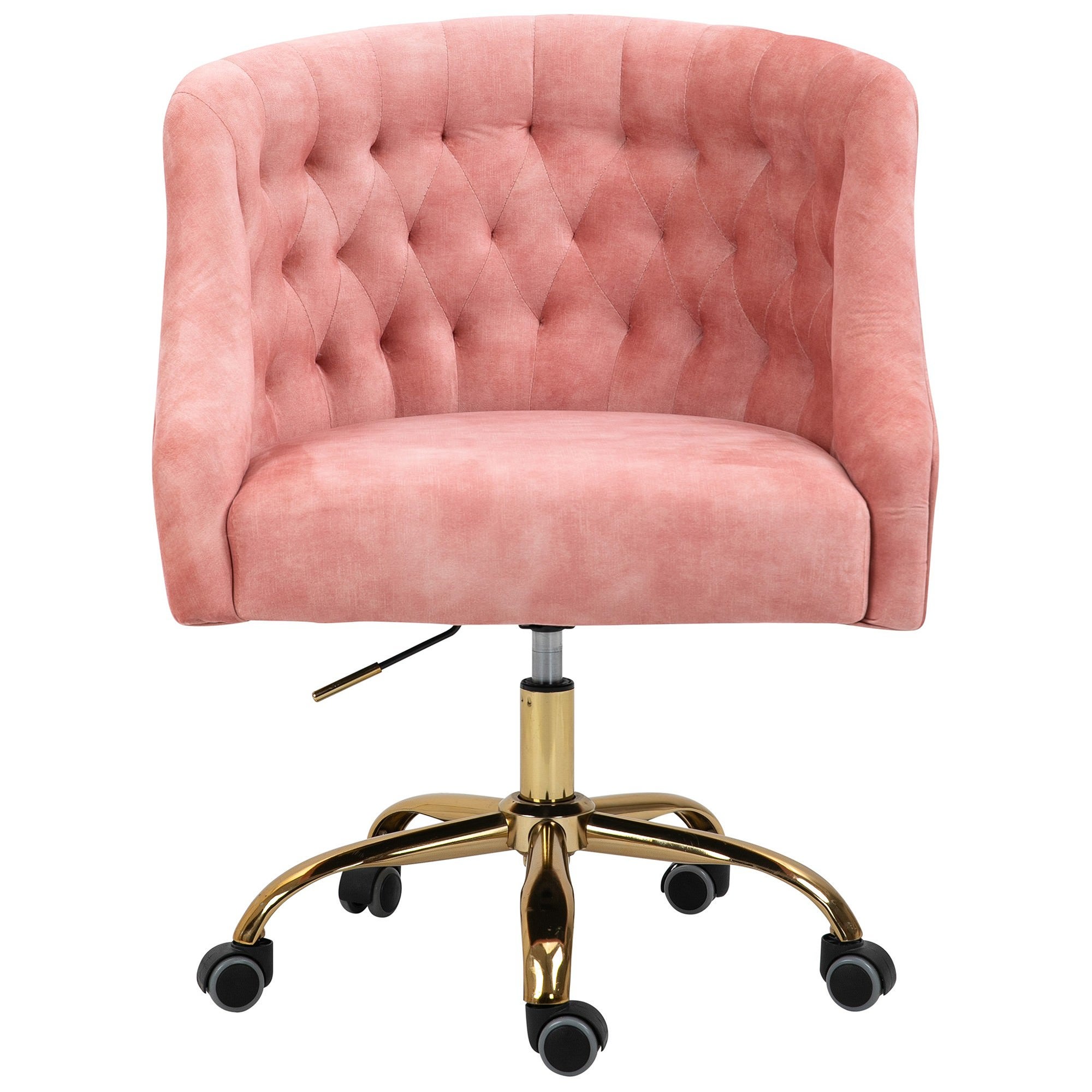 Arnolds Velvet Fabric Office Chair, Pink