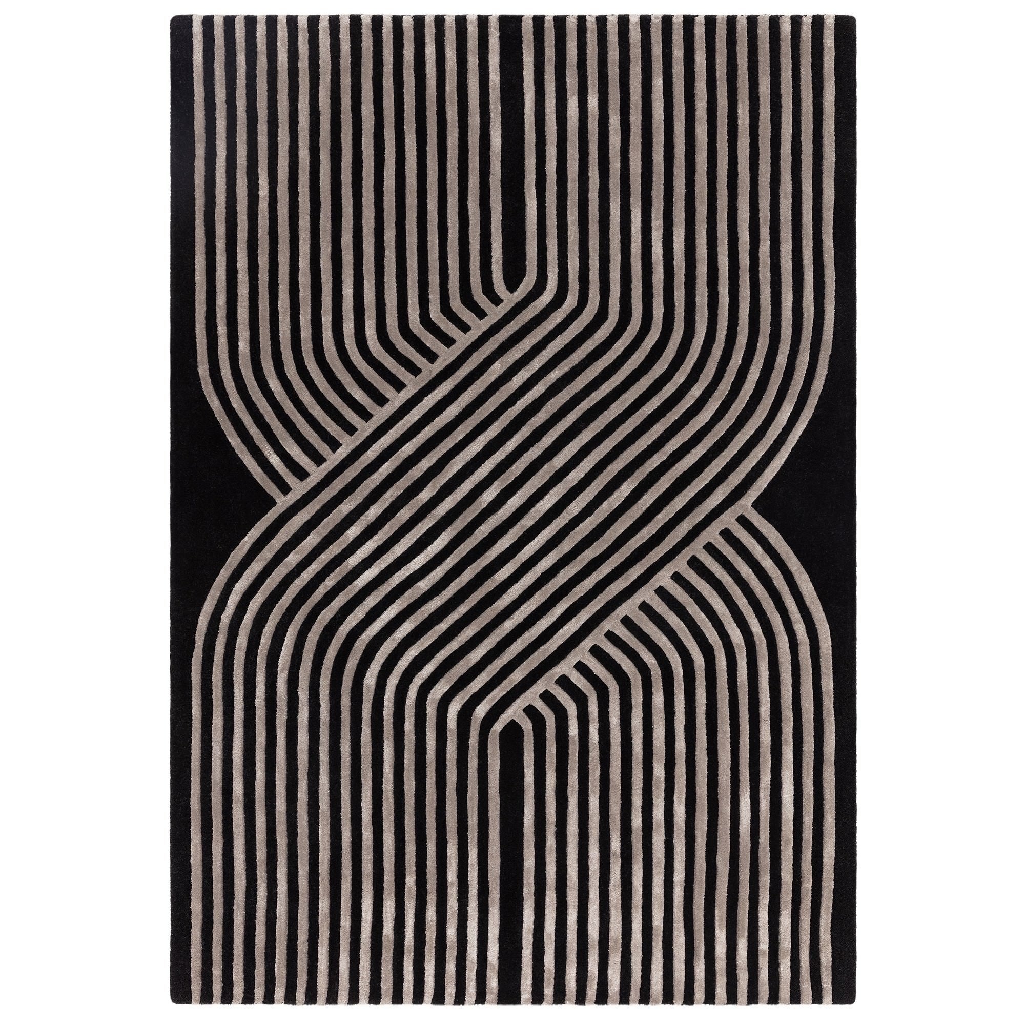 Asiatic Matrix Solsitice Hand Tufted Designer Wool Rug, 160x230cm, Gunmetal