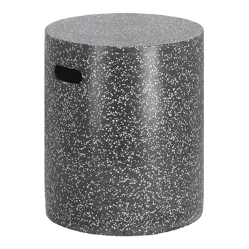 Salerno Terrazzo Indoor / Outdoor Stool / Side Table, Black