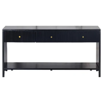 Frazer Mango Wood Console Table, 150cm, Black