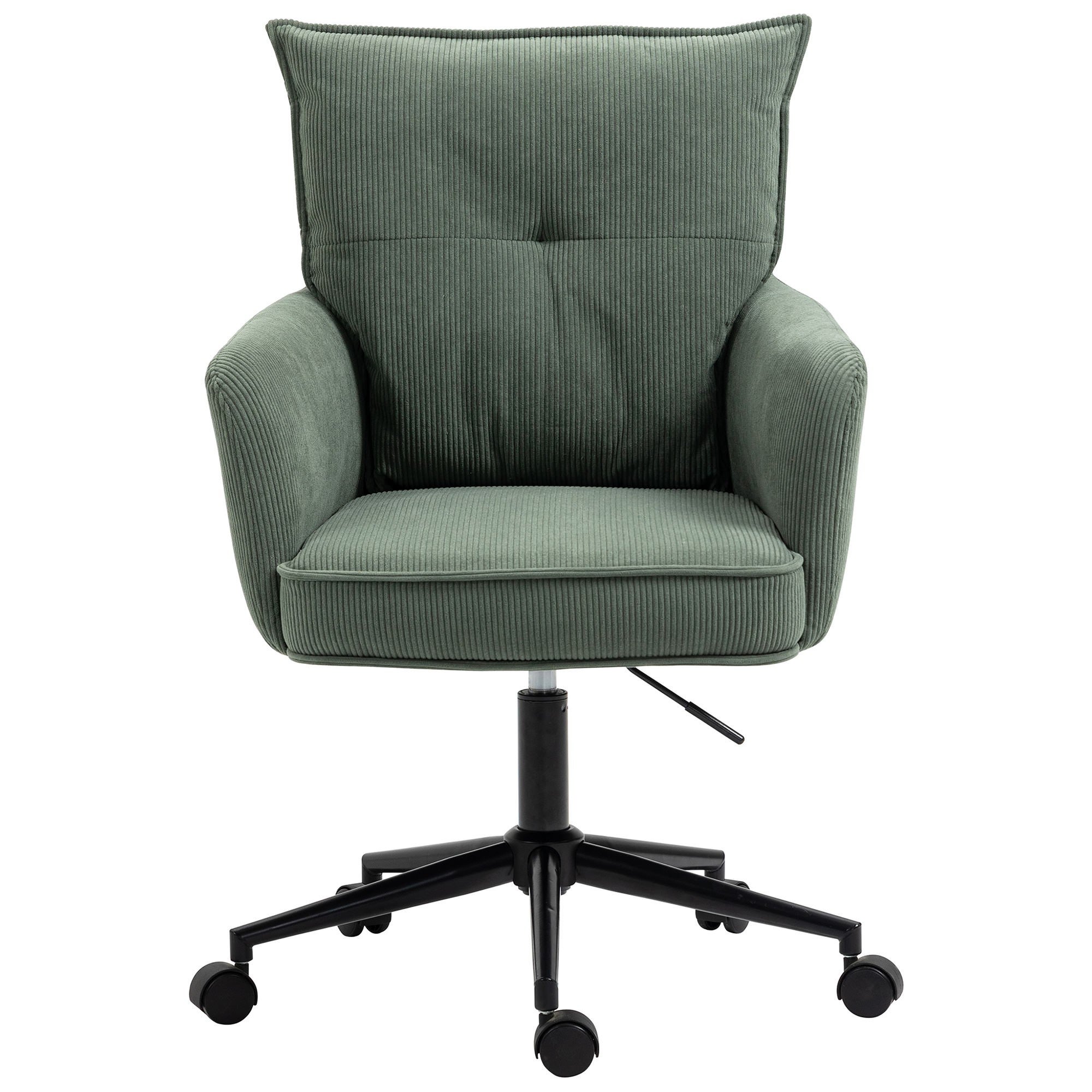 Rowan Corduroy Fabric Office Chair Green