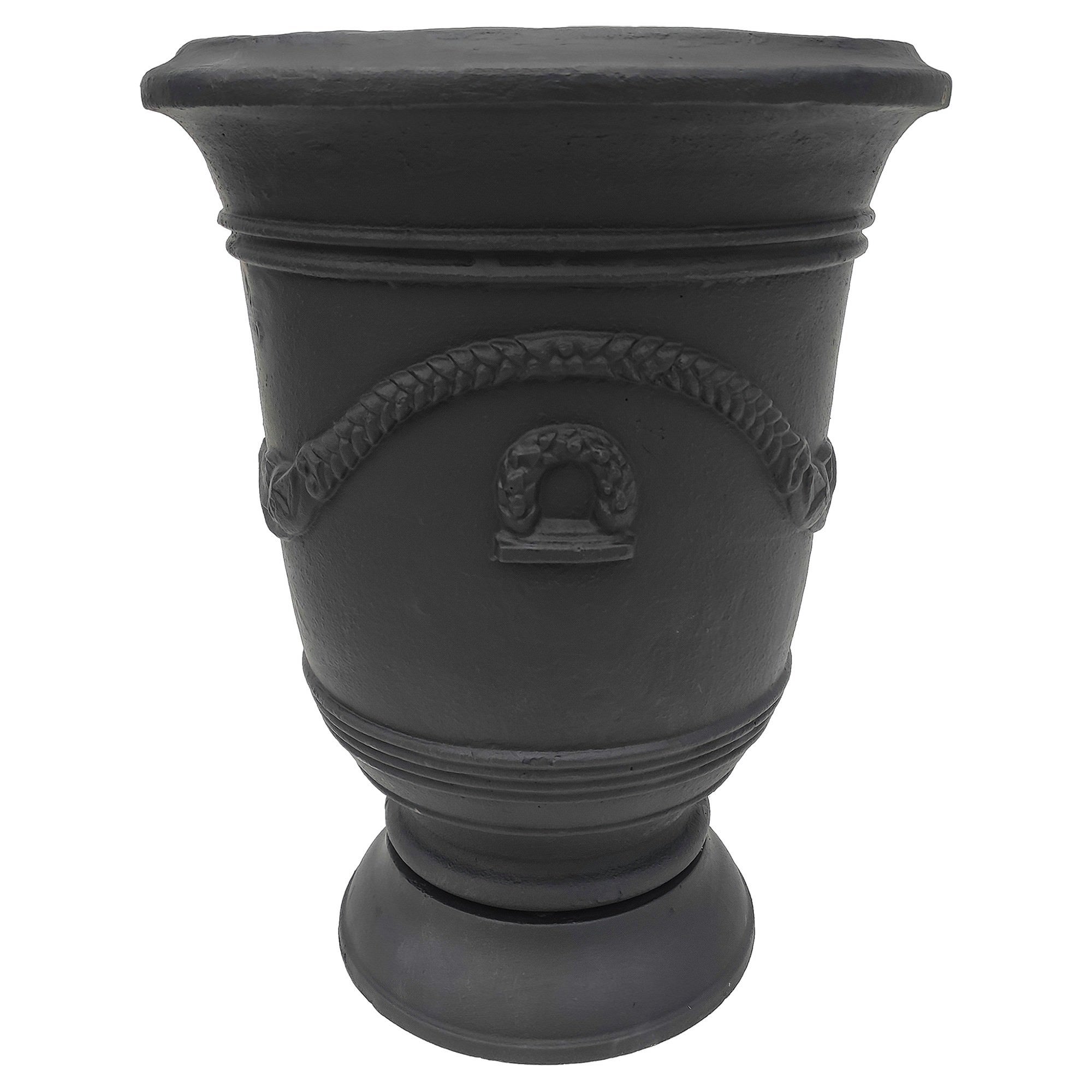 Madeline Cast Iron Garden Urn Pot, Large, Black