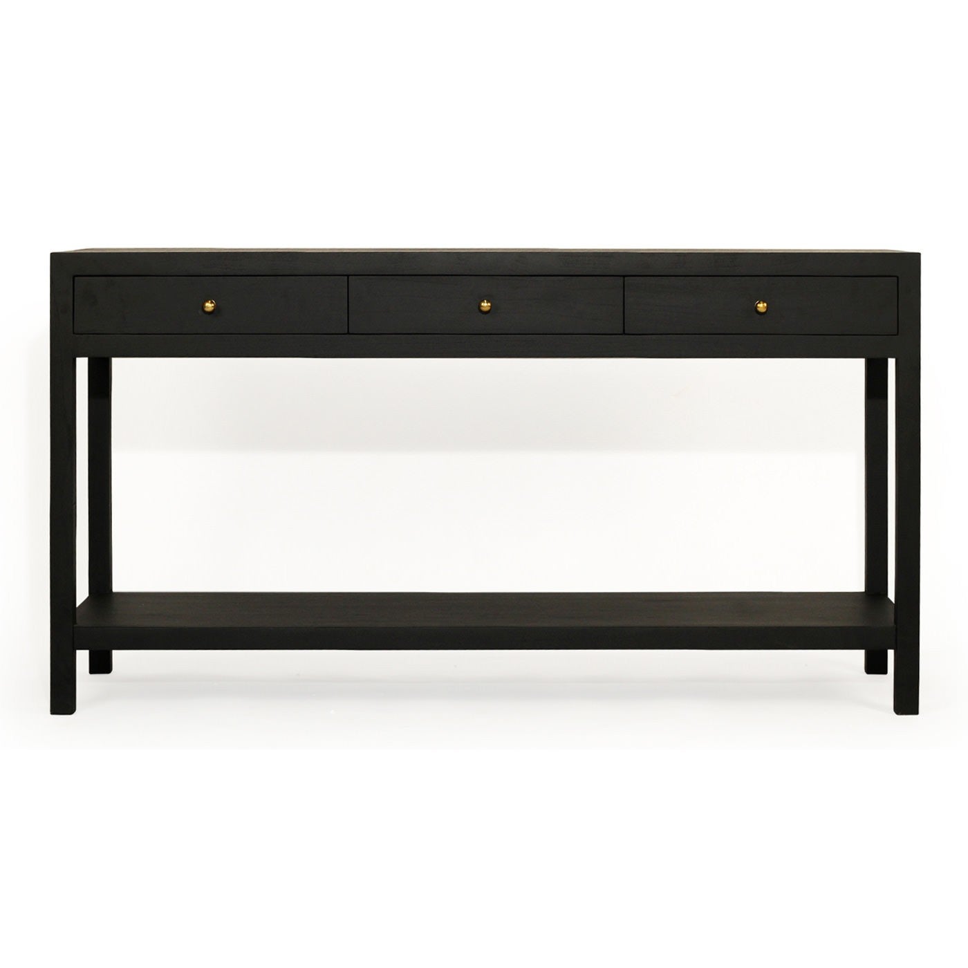 Kingsvale Oak Timber Console Table, 150cm, Black