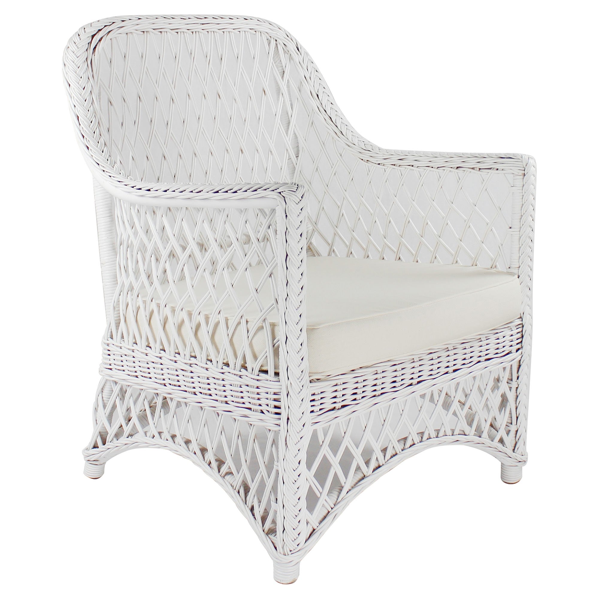 White outlet wicker armchair