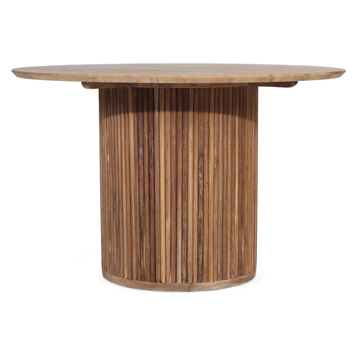 Leste Teak Timber Round Dining Table, 120cm, Natural