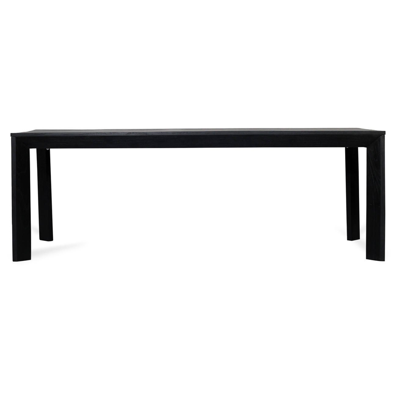 Parklea Teak Timber Dining Table, 280cm, Black