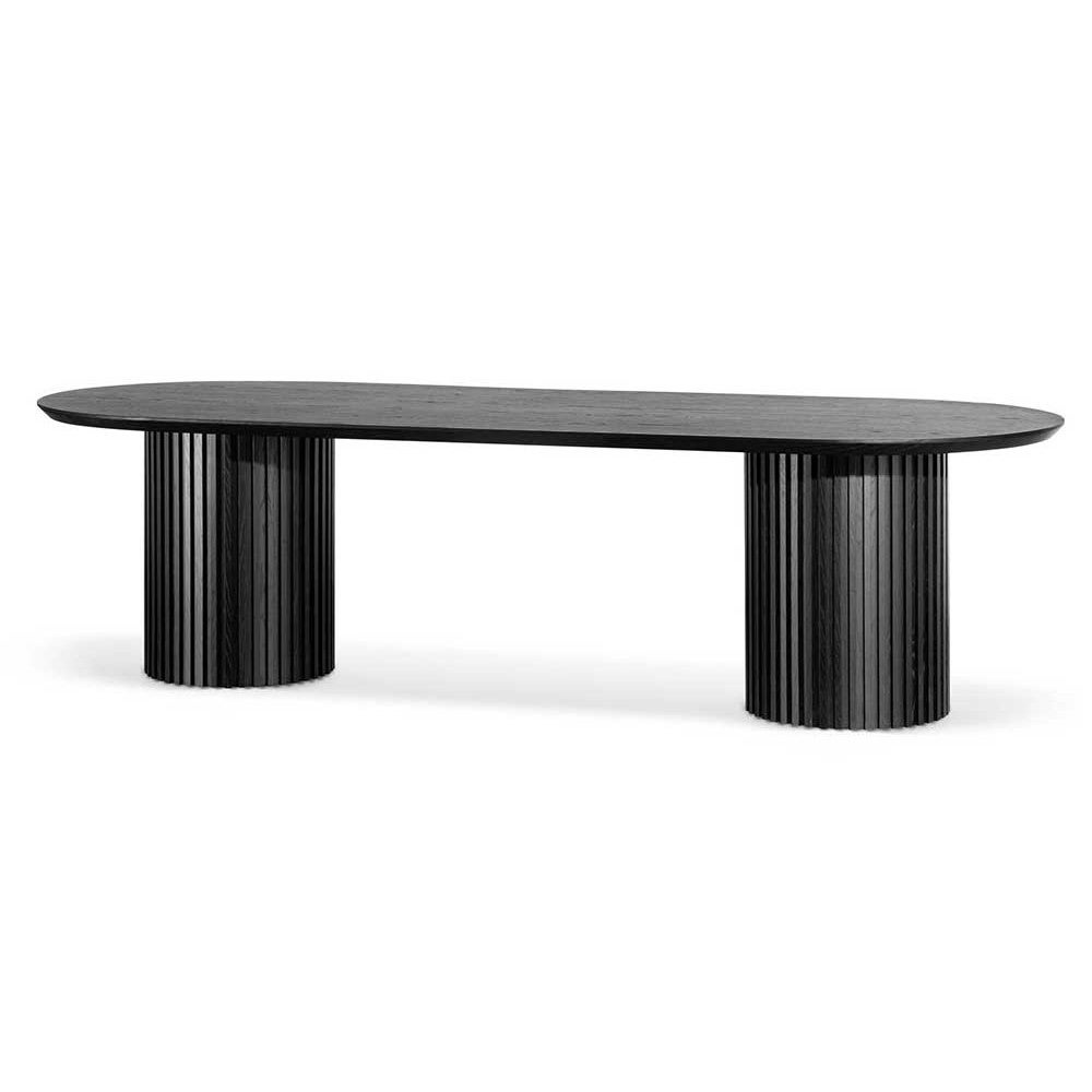 Mossvale Wooden Oval Dining Table, 280cm, Black