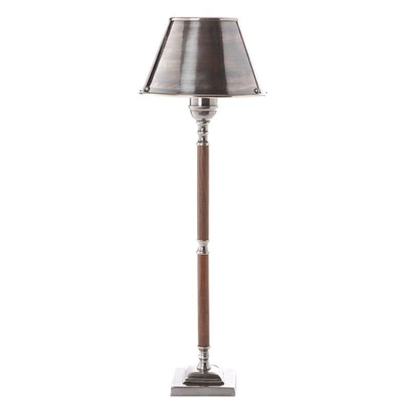 Nantucket Metal & Timber Table Lamp - Natural/Antique Silver