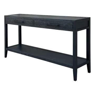 Mauvoisin Oak Timber Console Table, 150cm, Black Oak