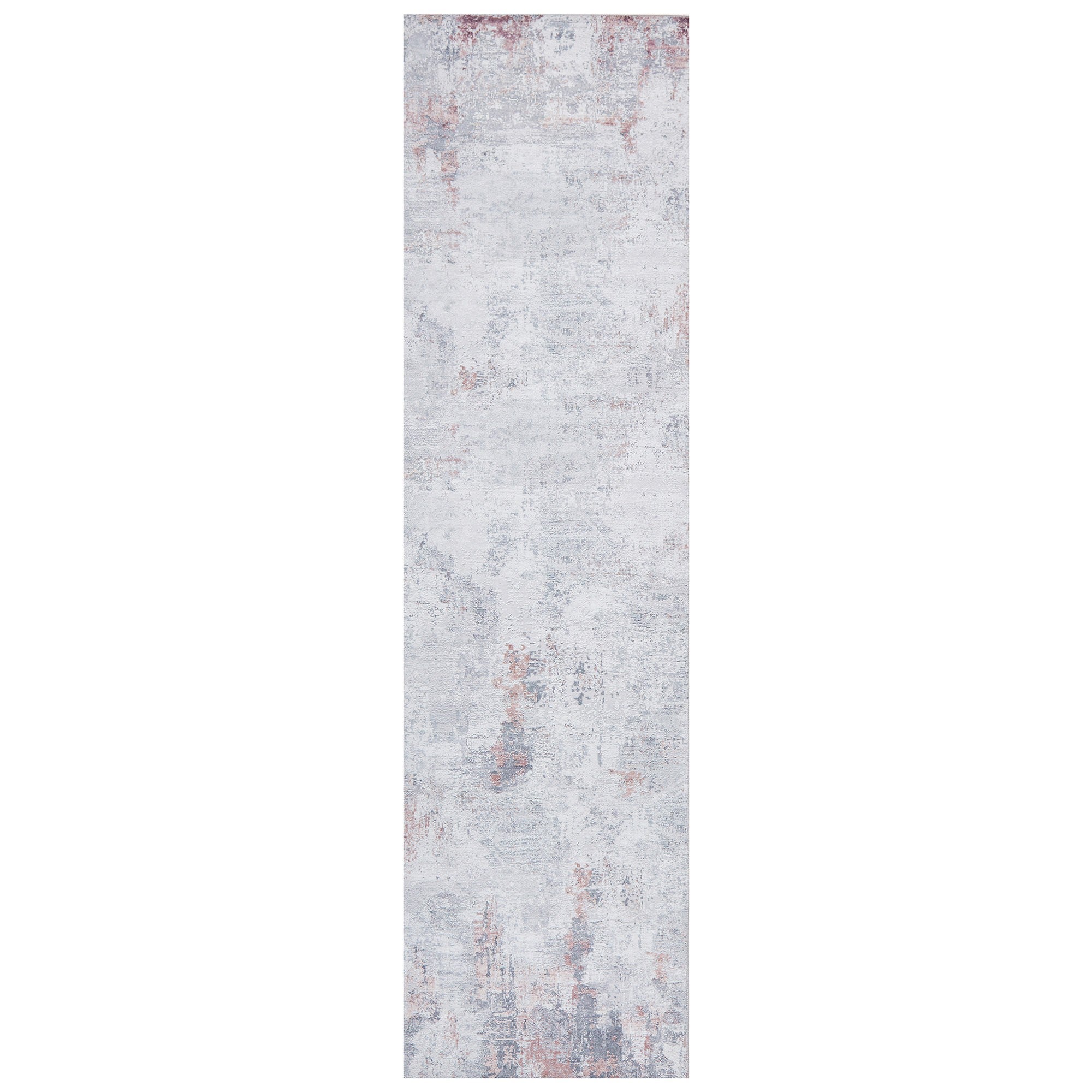 Illusions No.156 Modern Runner Rug, 200x80cm, Grey / Blush