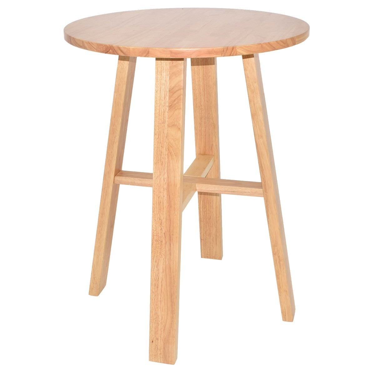 Chunk Commercial Grade Timber Round Bar Table, 80cm, Natural
