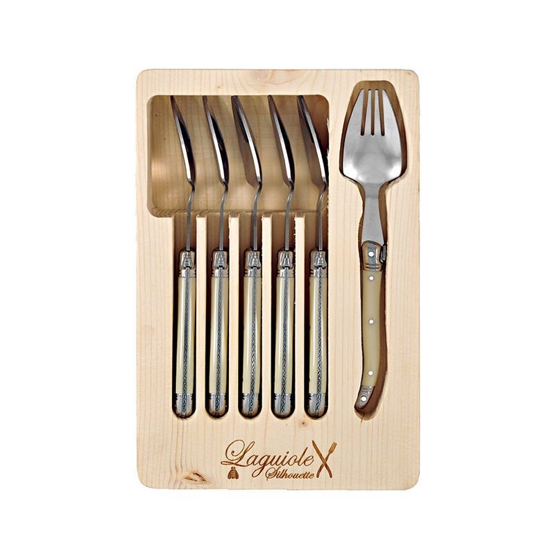 Laguiole Silhouette Spork, Set of 6, Ivory
