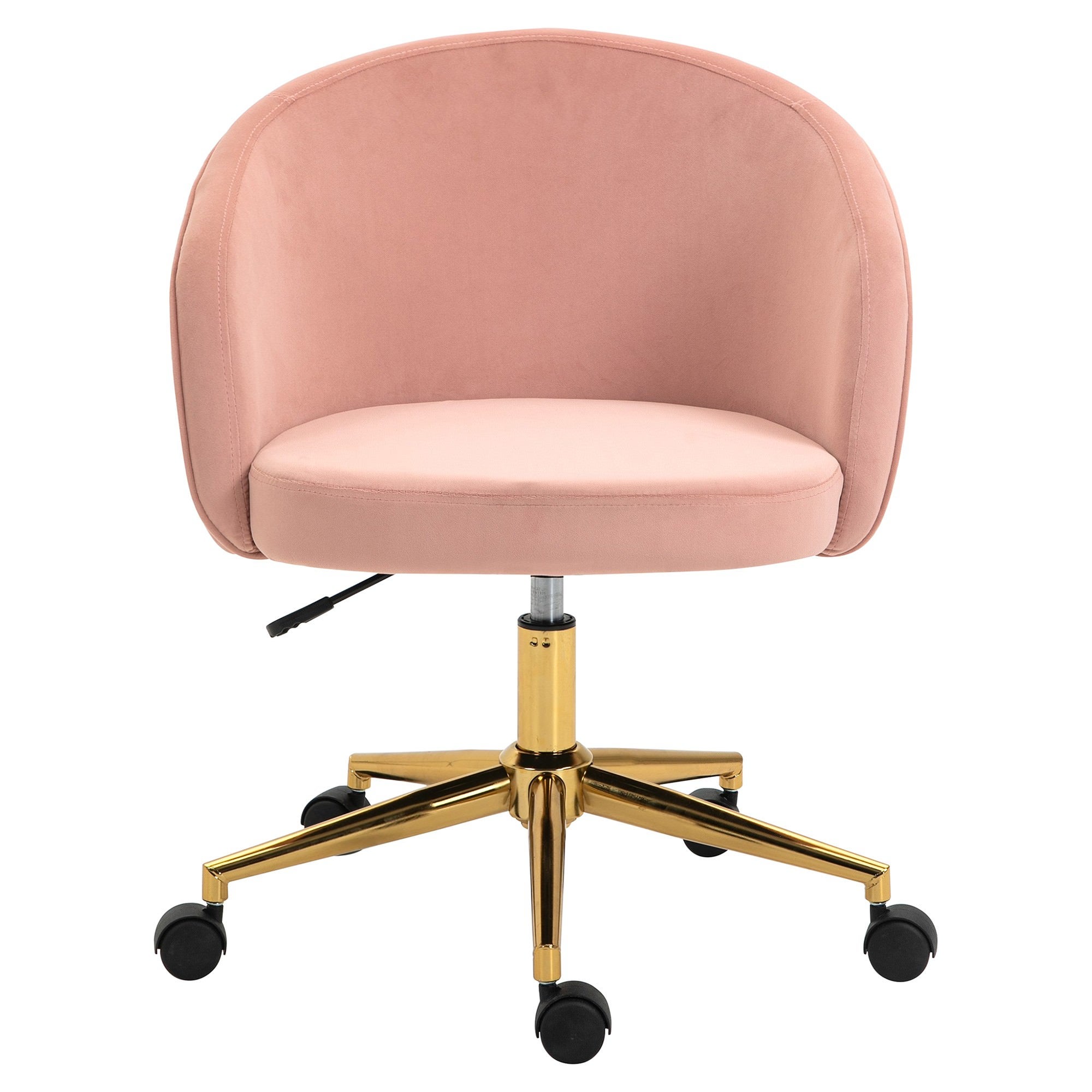 Liz Velvet Fabric Office Chair, Blush