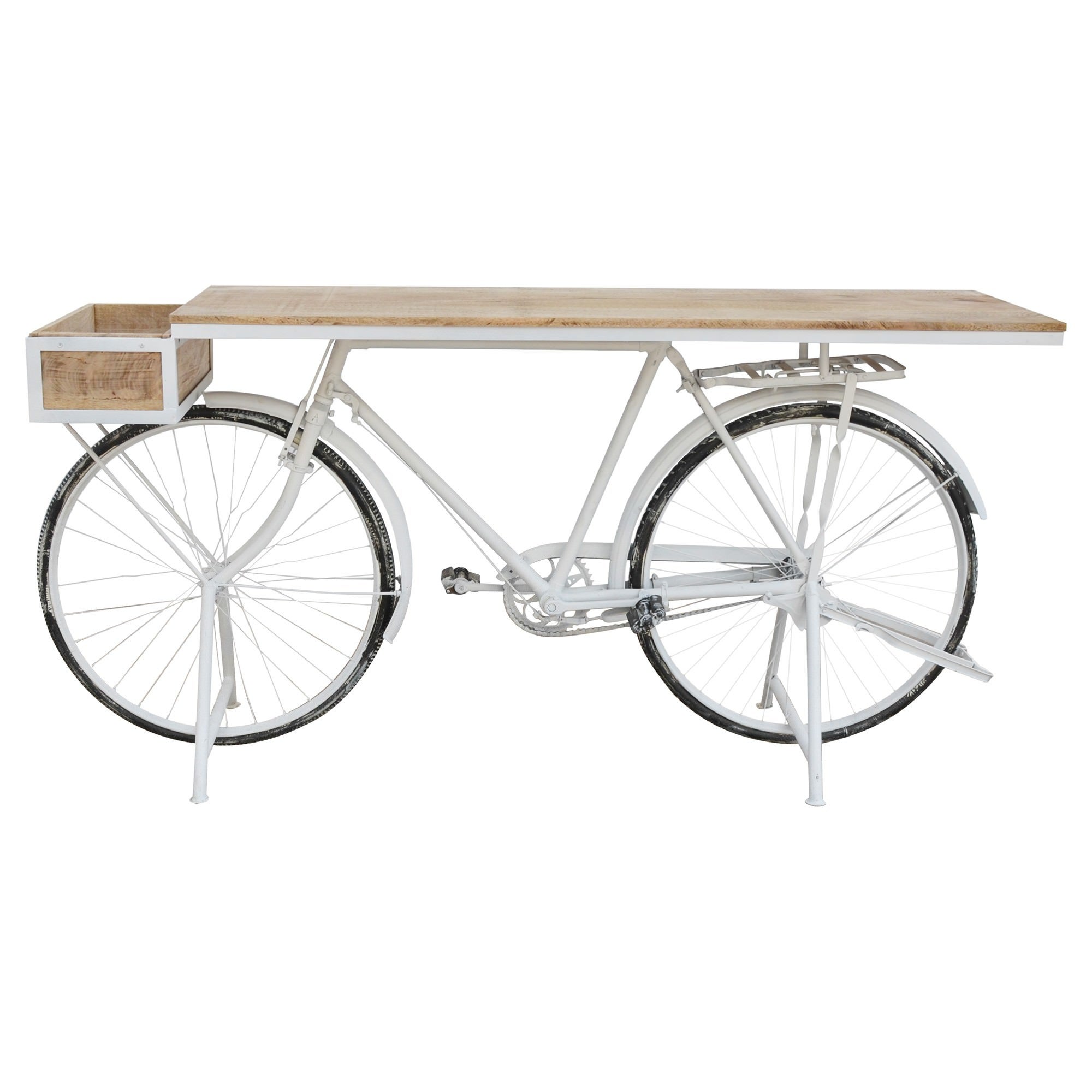 Vespa Mango Wood & Iron Vintage Bicycle Bar Table, 184cm