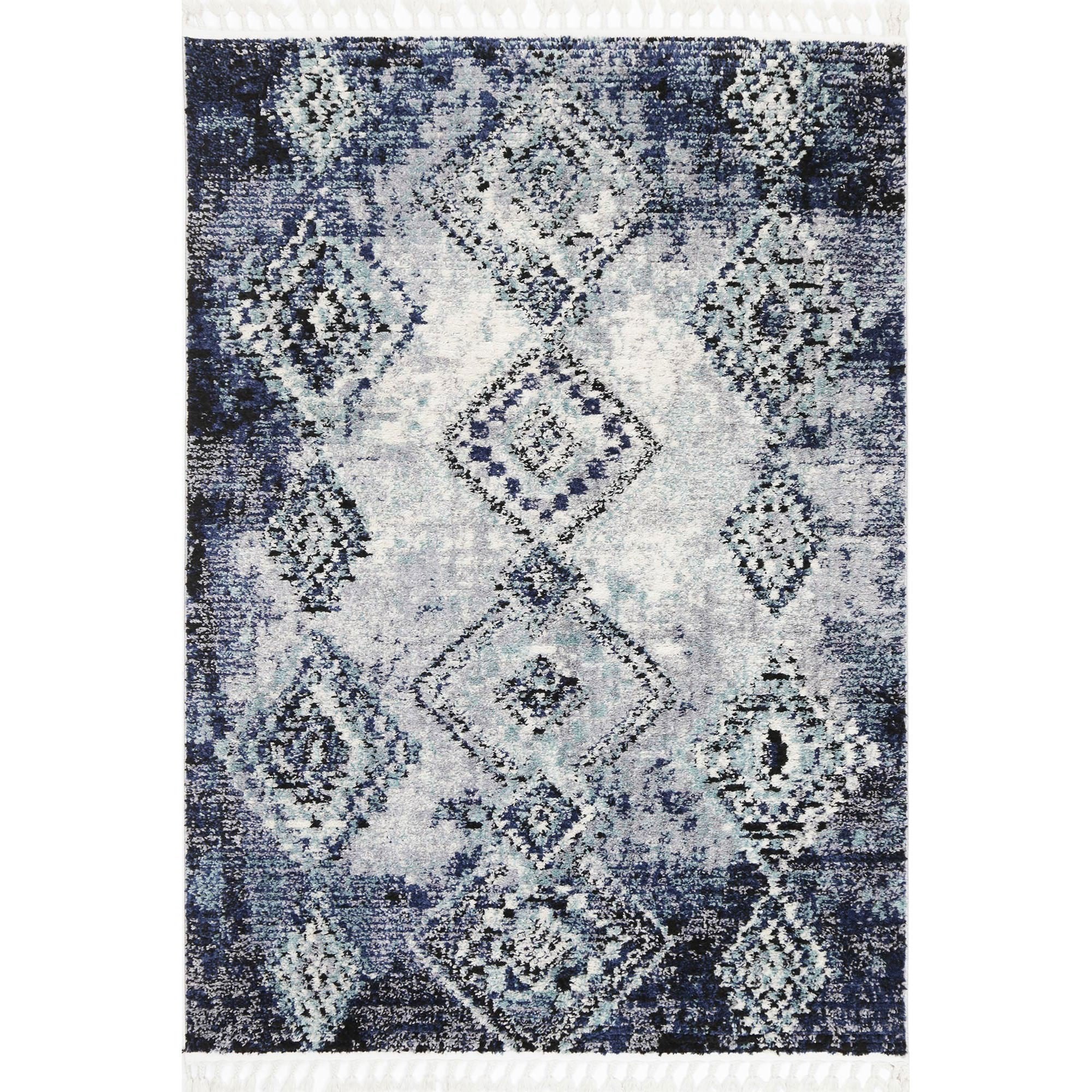 Mansour No.02 Modern Rug, 330x240cm, Blue