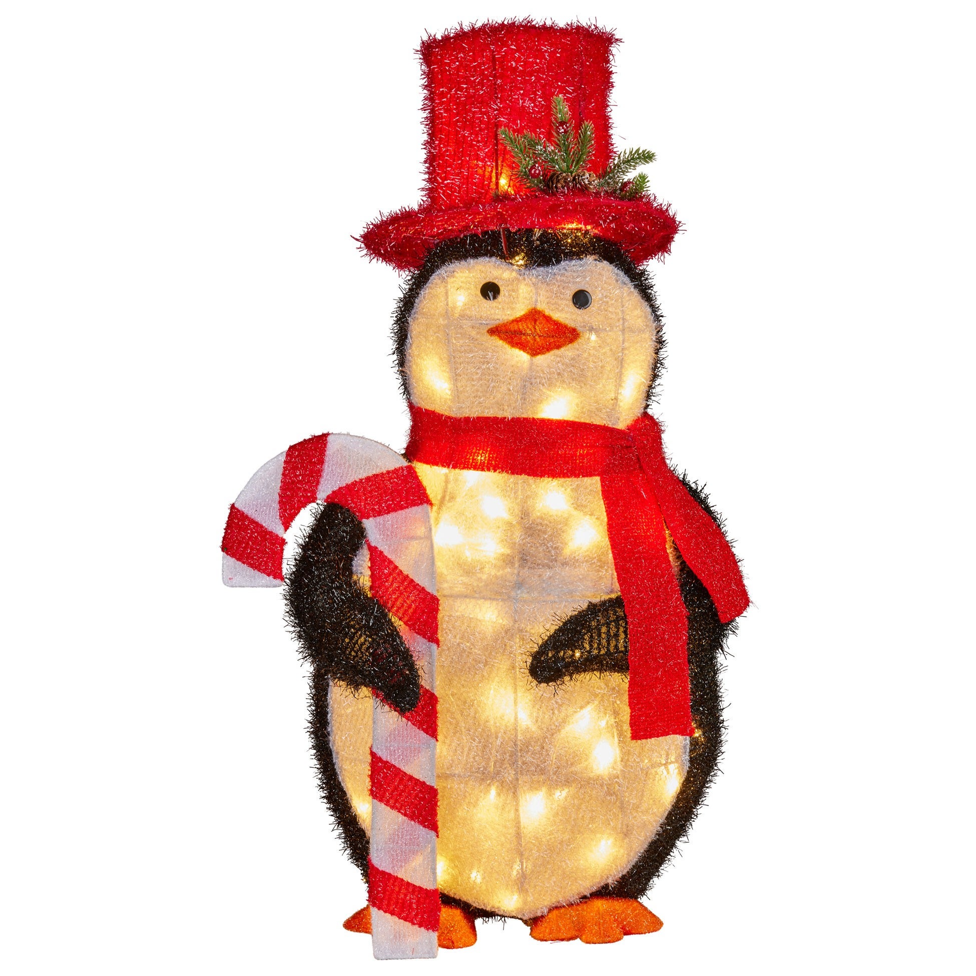 Taklax LED Light Up Outdoor Christmas Penguin Figurine, 80cm
