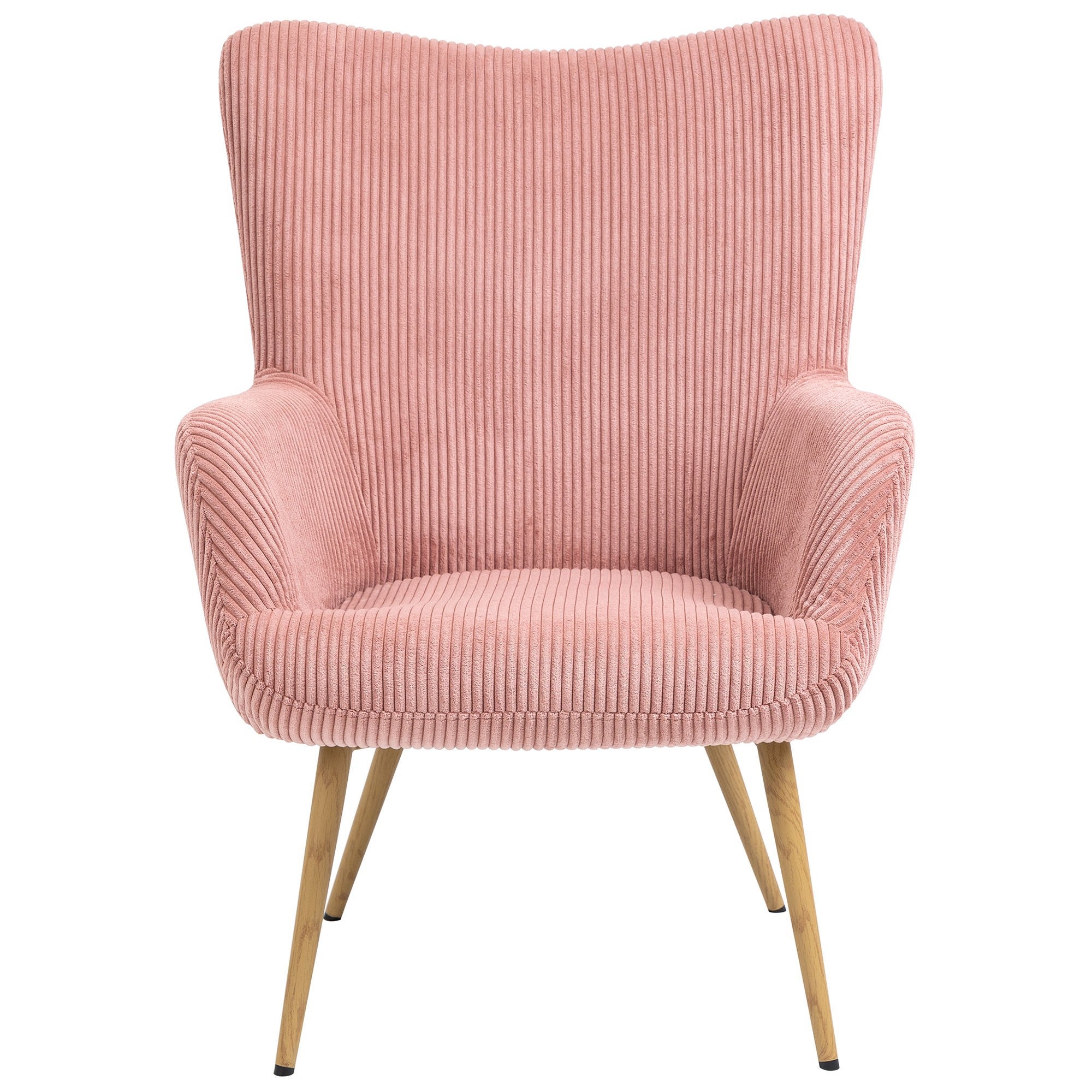 Sherman Corduroy Fabric Accent Armchair, Pink
