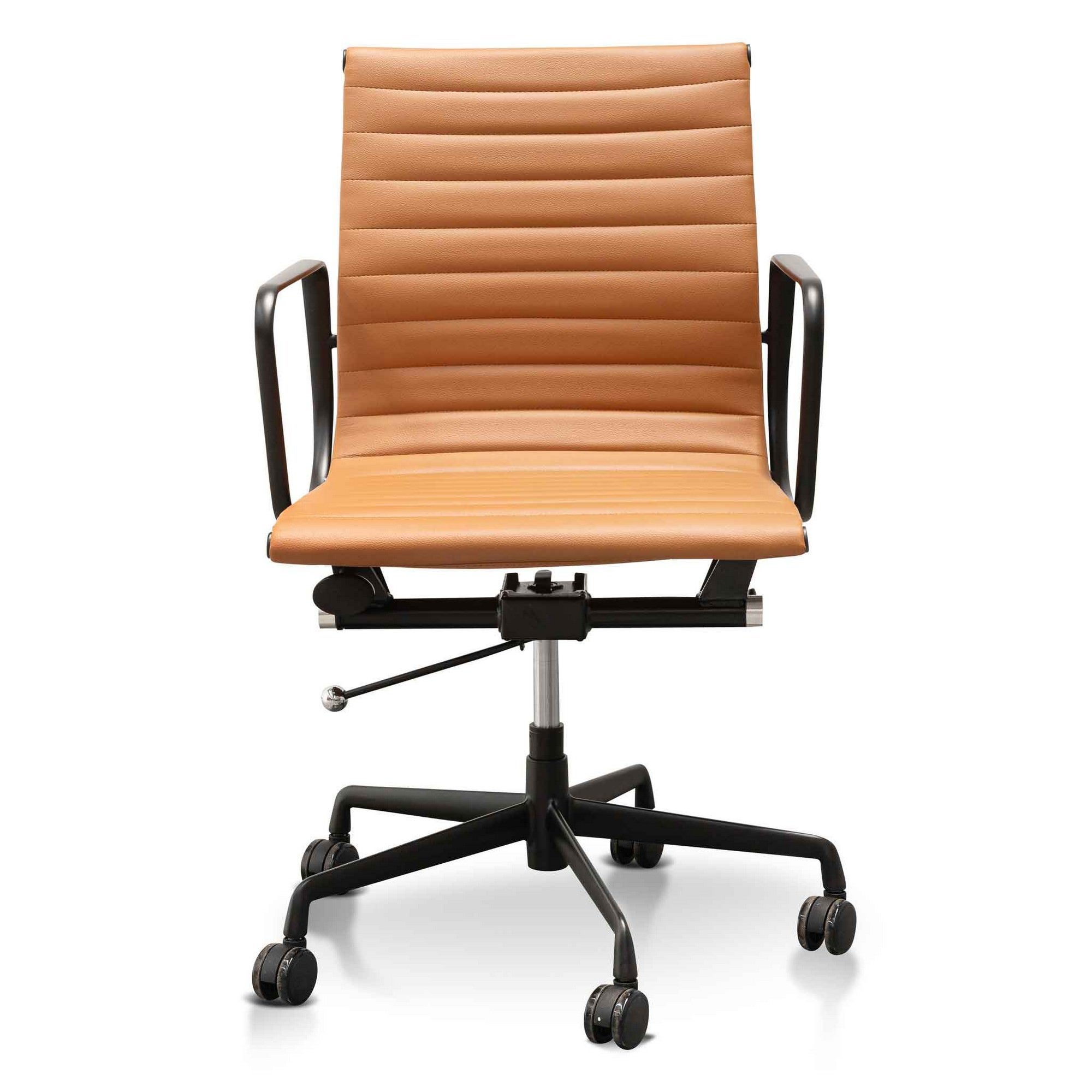 Conimbia Italian Leather Replica Eames Office Chair, Tan