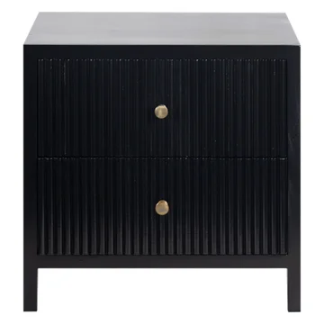 Frazer Mango Wood Bedside Table, Black
