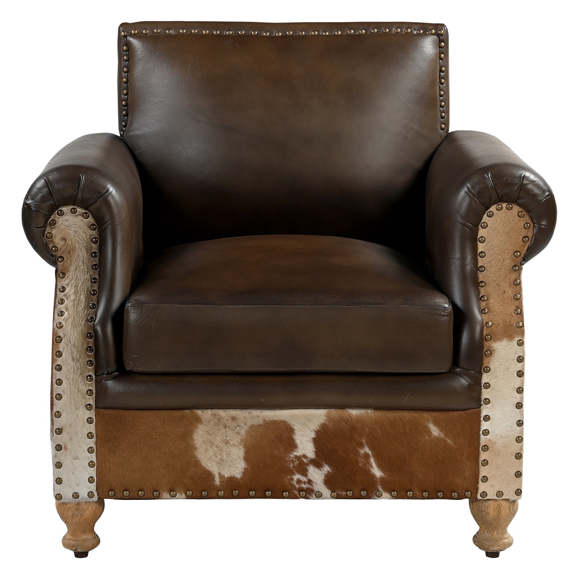 Riverina Cowhide Leather Armchair - Main Image
