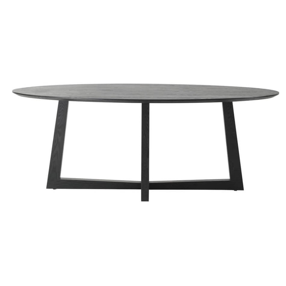 Sloan Commercial Grade Timber Oval Dining Table, 200cm, Black