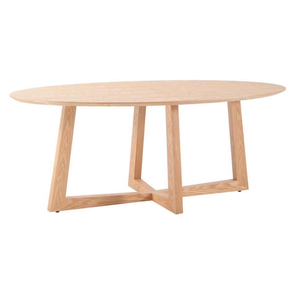 Sloan Commercial Grade Timber Oval Dining Table, 200cm, Natural