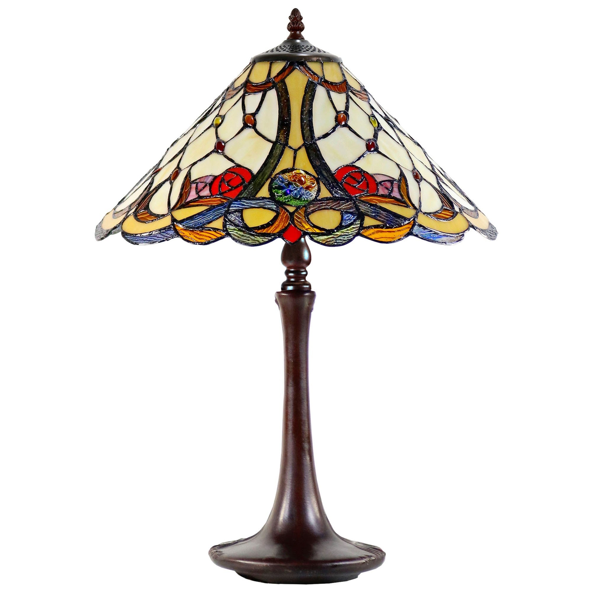 Paloma Tiffany Style Stained Glass Table Lamp, Sand