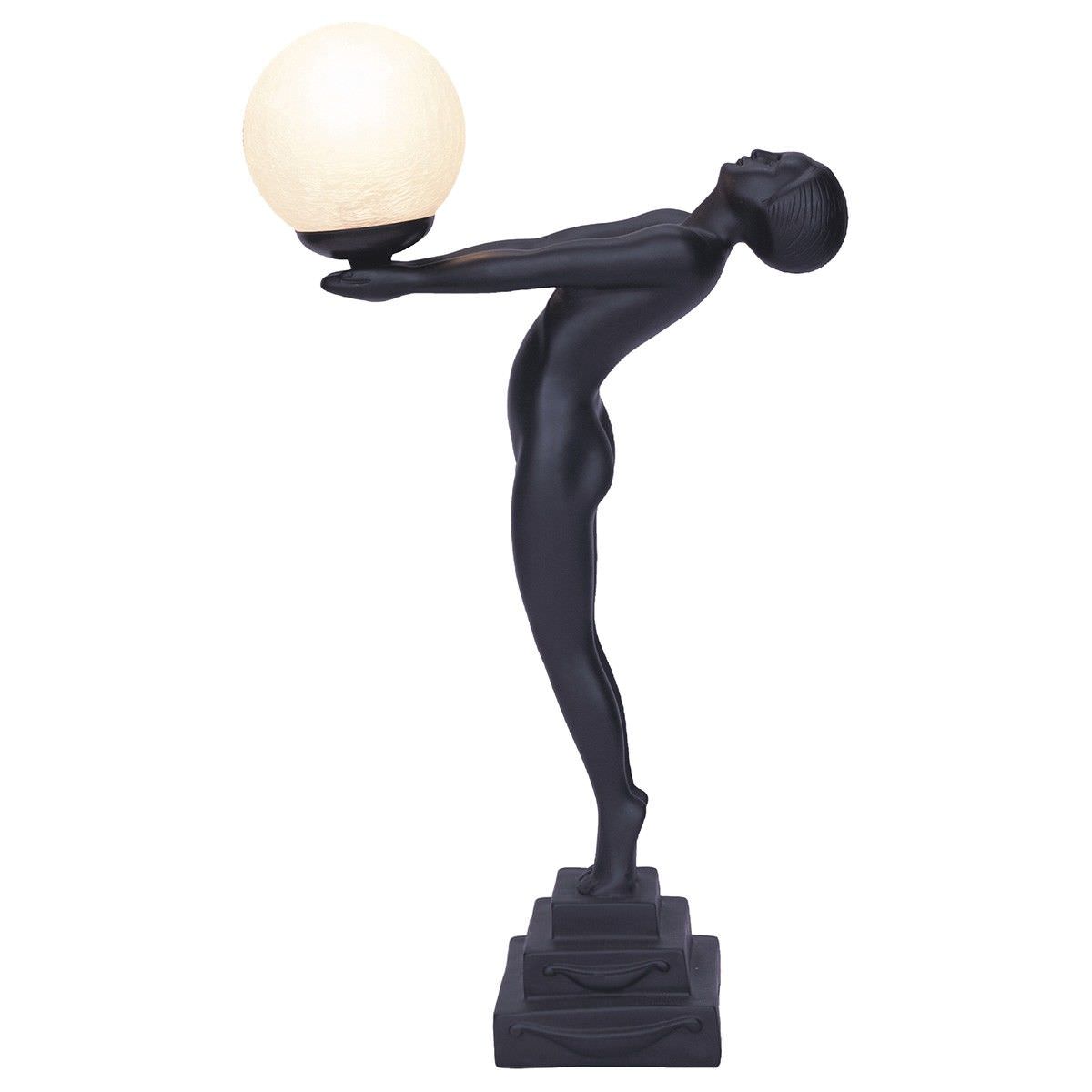 Doris Lady Figurine Decor Lamp, Black