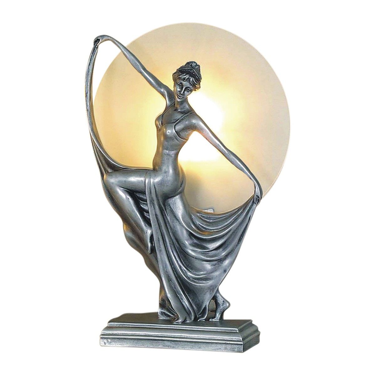 Dancer Eris Lady Figurine Decor Lamp, Gunmetal