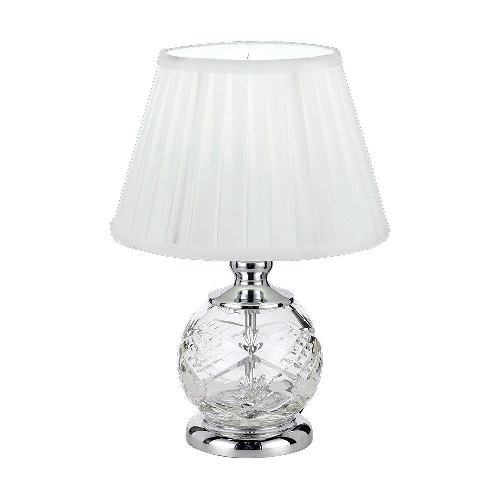 Vivian Glass Base Table Lamp, Chrome