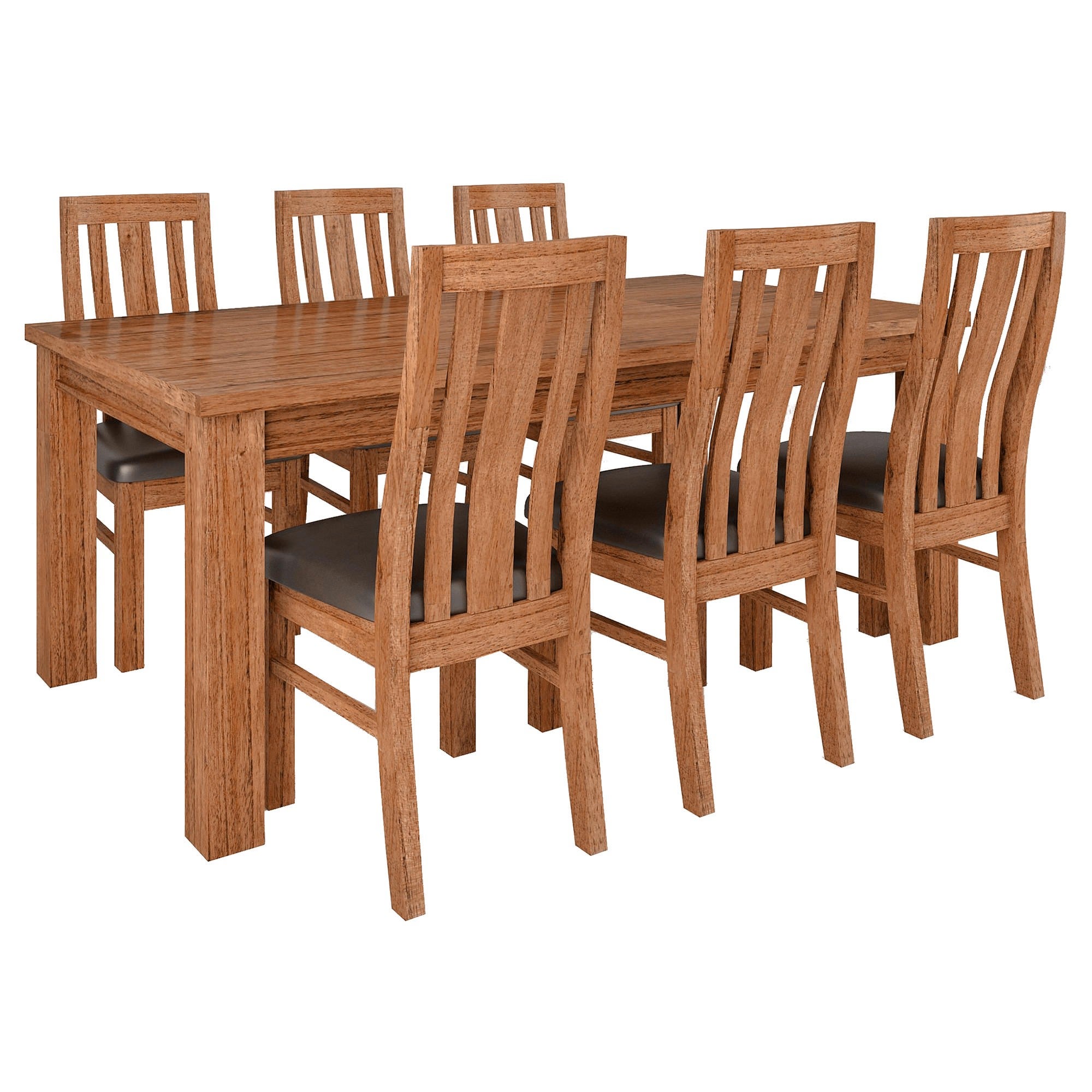 Cooper 7 Piece Mountain Ash Timber Dining Table Set, 190cm