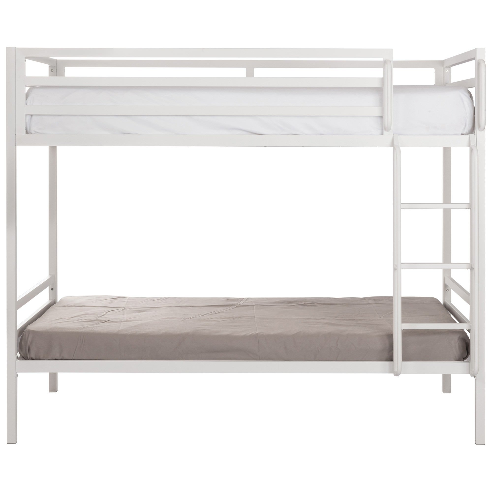Castle Commercial Grade Metal Bunk Bed, Single, White