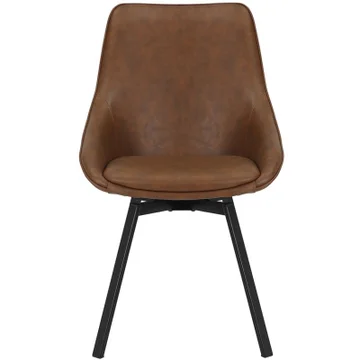 Nemo Commercial Grade Faux Leather Swivel Dining Chair, Tan