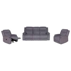 Lucca 3 Piece Fabric Home Theatre Recliner Sofa Set, 3+1+1 Seater