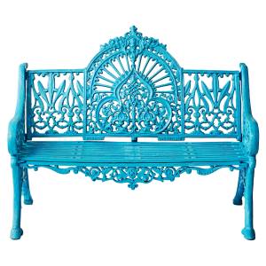 Peronel Cast Iron Garden Bench 117cm Teal peronel-cast-iron-garden-bench-117cm-teal