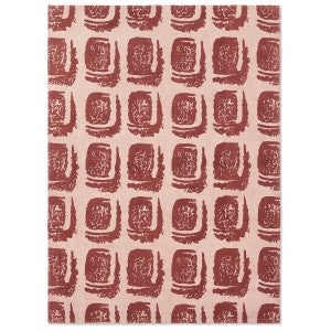 Ted Story Rug Ted Baker Woodblock Hand Loomed Designer Cotton Rug, 350x250cm, Red