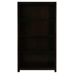 Amsterdam Solid Mahogany Timber Wide Bookcase, Chocolate