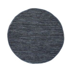 Gypsy Hand-tied Leather Round Rug, 200cm, Grey