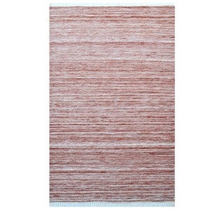Dwho Rug Shadow Handwoven Indoor / Outdoor Dhurrie Rug, 190x280cm, Brick Red