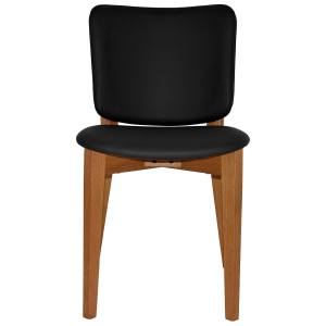 Dakota Dining Chair - Light Walnut Veneer Frame / Black PU Seat