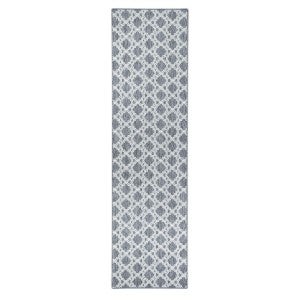 R068022 Rug Pacific No.9892 Indoor / Outdoor Runner Rug, 400x80cm, Grey / Cream