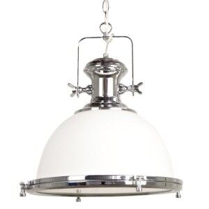 Gaia Industrial Pendant Light with Translucent Shade Chrome