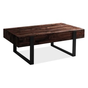 Delray Reclaimed Pine Timber & Metal Coffee Table, 120cm