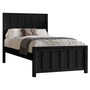 Moody Wooden Bed, King Single, Black