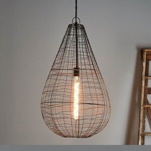 Cray Metal Wire Pendant Light Teardrop Large Antique Copper