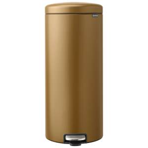 Brabantia NewIcon Pedal Waste Bin, 30 Litre, Warm Brass