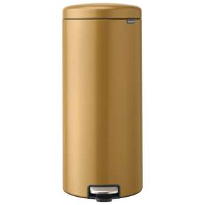 Brabantia NewIcon Pedal Waste Bin, 30 Litre, Warm Gold