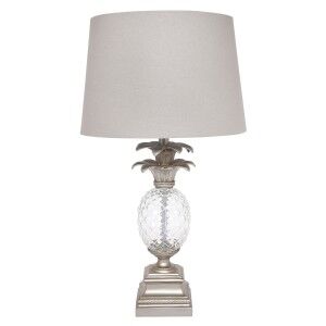 Langley Cut Glass Pineapple Base Table Lamp , Antique Silver